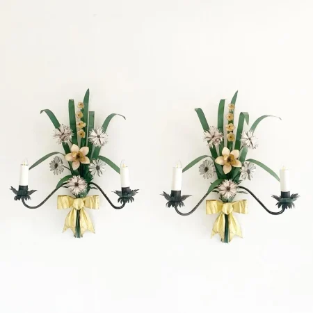 detail-fleurs-applique-murale-florale-vintage-tole-peinte