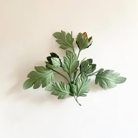 vintage-acanthus-leaf-wall-sconce-green-painted-metal